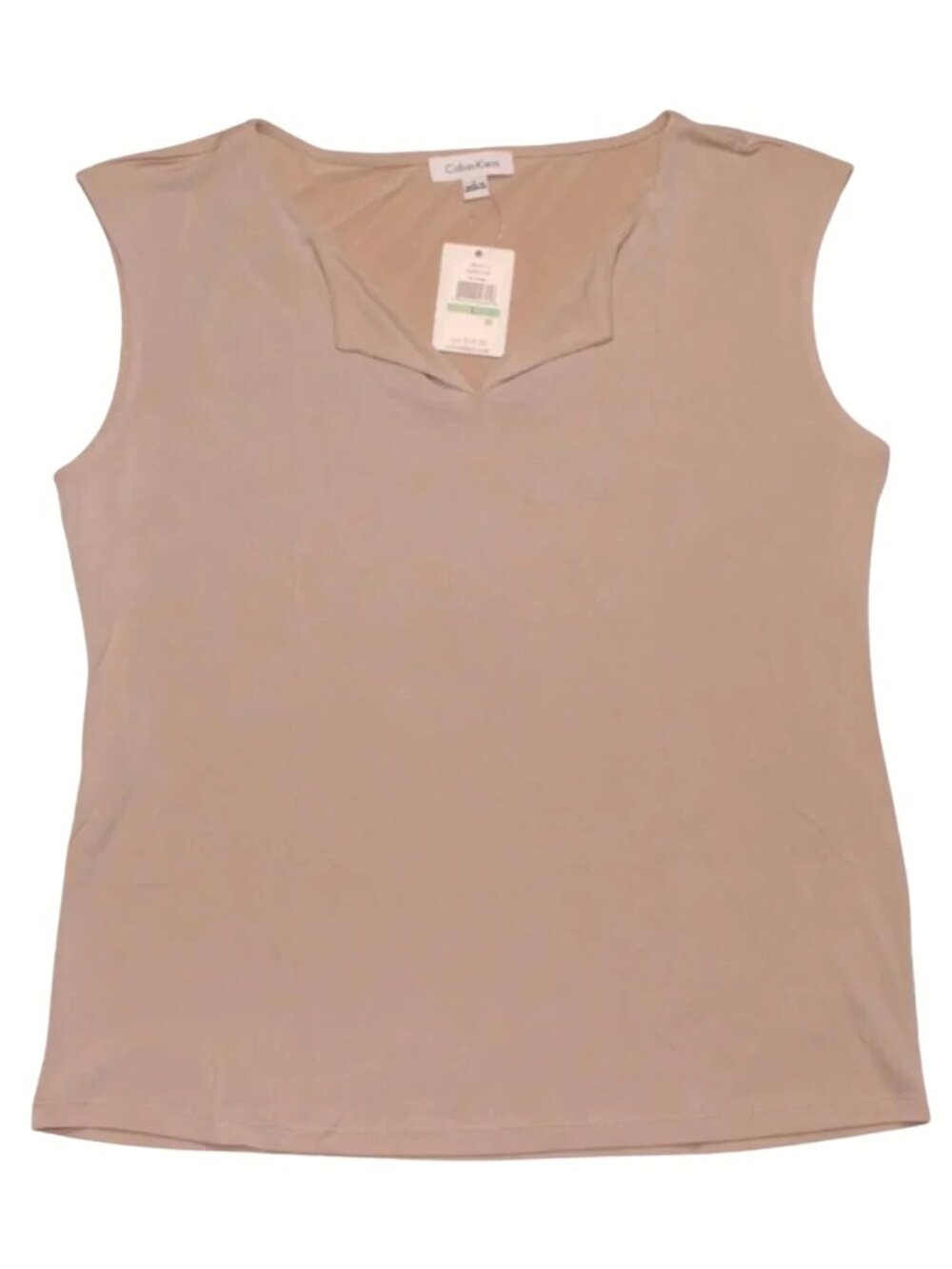 Calvin Klein Women's Sleeveless Beige Shirt M5DH7014 NWT Size L